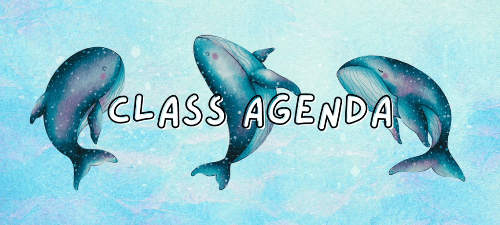 Blue Class Agenda